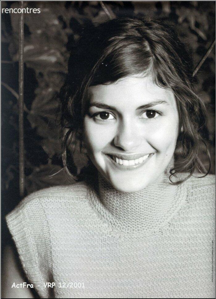 Audrey Tautou - all smiles in her stylish sweater