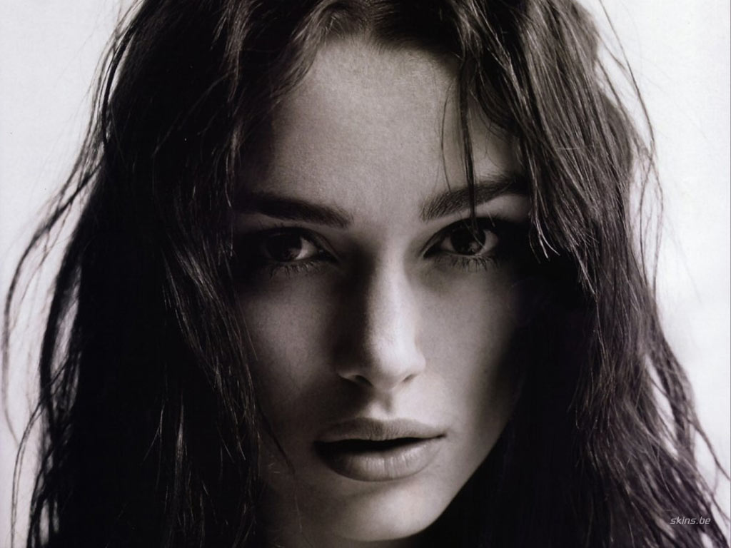 Keira Knightly - black and white headshot