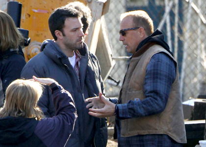 Ben Affleck & Kevin Cosner filming The Company Men in Boston