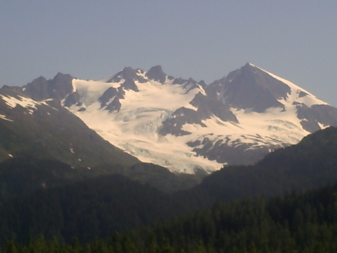 Close up view of a cirque glacier in Alaska