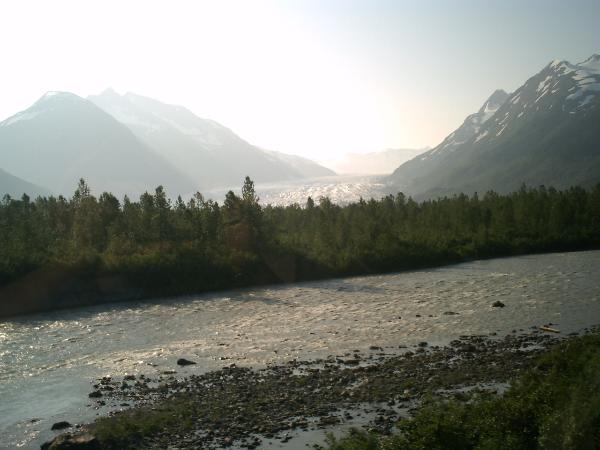 Click to Enlarge - Spencer Glacier and river caused by runoff